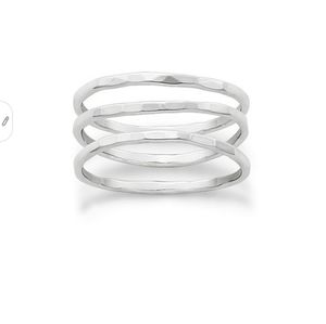 Final Price JA hammered stacked delicate ring sz 9